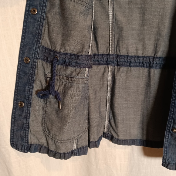 Talbots Lyocell/Cotton/Linen Lightweight Indigo Denim Anorak Jacket Small - Picture 10 of 13